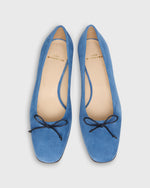Load image into Gallery viewer, Block Heeled Ballet in Blue Suede