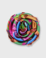 Load image into Gallery viewer, Reversible Silk Square Scarf in Garden of Vivid Colors