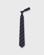 Load image into Gallery viewer, Silk Woven Tie in Navy/Blue/Salmon Multi Stripe