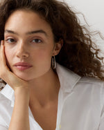 Load image into Gallery viewer, Oblong Open Hoop Earrings in Silver