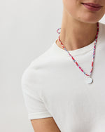 Load image into Gallery viewer, Circle Pendant Necklace in Red Wiltshire Liberty