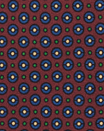 Load image into Gallery viewer, Silk Print Tie in Burgundy/Blue/Butter Circle