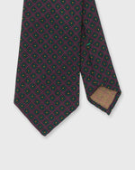 Load image into Gallery viewer, Hand-Rolled Wool Print Tie in Plum/Hunter Square Flower