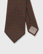 Load image into Gallery viewer, Wool Print Tie in Brown/Olive/Gold Diamond