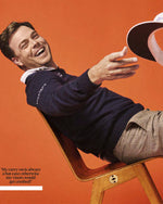 Load image into Gallery viewer, Fine-Gauge V-Neck Sweater in Navy Cashmere