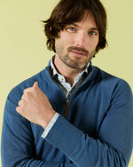 Load image into Gallery viewer, Half-Zip Sweater in Petrol Cotton