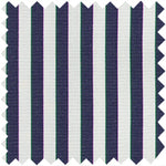 Load image into Gallery viewer, Made-to-Order Pleated Wrap Skirt in Navy Bengal Stripe Poplin