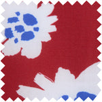 Load image into Gallery viewer, Made-to-Order Mandarin Tunic in Red/Blue Floral Printed Poplin