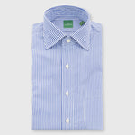 Load image into Gallery viewer, Made-to-Measure Shirt in Blue Bengal Stripe Poplin