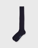 Load image into Gallery viewer, Over-The-Calf Dress Socks in Navy Extra Fine Merino