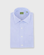 Load image into Gallery viewer, Spread Collar Dress Shirt Blue Small Bengal Stripe Poplin