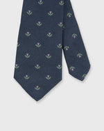 Load image into Gallery viewer, Silk Faille Club Tie Navy/Lavender/Green Laurel