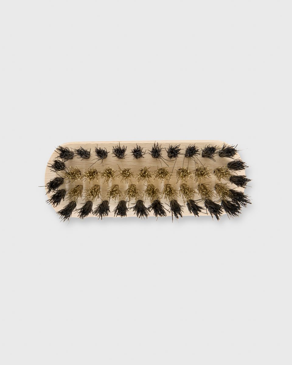 Small Suede Brush in Untreated Beechwood/Brass Bristles