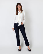 Load image into Gallery viewer, Tie-Neck Blouse in Ivory Silk Crepe de Chine