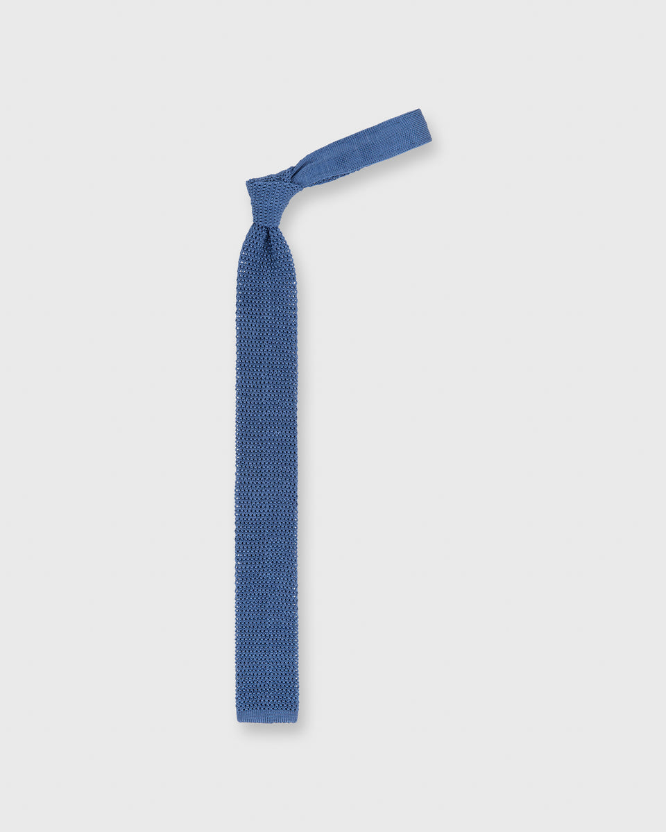 Silk Knit Tie in Mid-Blue | Shop Sid Mashburn