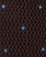 Load image into Gallery viewer, Silk Knit Tie Chocolate/French Blue Dot
