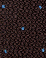 Load image into Gallery viewer, Silk Knit Tie Chocolate/French Blue Dot