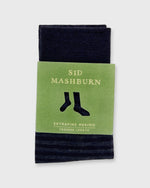 Load image into Gallery viewer, Striped Trouser Dress Socks Navy/Dark Heather Blue Extra Fine Merino