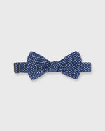Load image into Gallery viewer, Silk Print Bow Tie Navy/White Dot