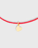 Load image into Gallery viewer, Small Heart Charm Bracelet in Gold/Assorted Color Cord