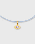 Load image into Gallery viewer, Small Evil Eye Gem Charm Bracelet Tanzanite/Assorted Color Cord