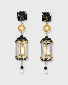 Aviary Classic Earrings in Gold/Black/White