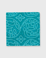 Load image into Gallery viewer, Cotton Print Pocket Square Teal/Mint/Turquoise Dot Constellation

