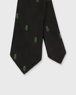 Load image into Gallery viewer, Silk Woven Club Tie Black/Green Owl
