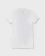 Load image into Gallery viewer, Short-Sleeved Deep-V Tee White Pima Cotton