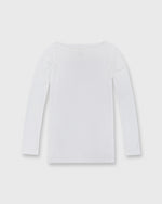 Load image into Gallery viewer, Long-Sleeved Boatneck Tee White Pima Cotton

