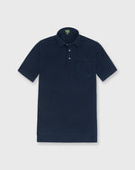 Load image into Gallery viewer, Short-Sleeved Polo Navy Pima Pique
