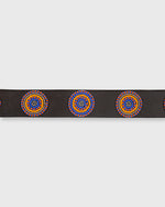 Load image into Gallery viewer, 1.25&quot; African Beaded Belt Blue/Orange Disc
