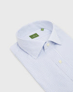 Load image into Gallery viewer, Spread Collar Dress Shirt Dutch Blue Graph Check Poplin