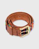 Load image into Gallery viewer, 1.25" African Beaded Belt in Multicolor Vertical Stripe