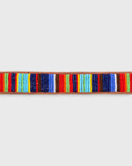 Load image into Gallery viewer, 1.25" African Beaded Belt in Multicolor Vertical Stripe