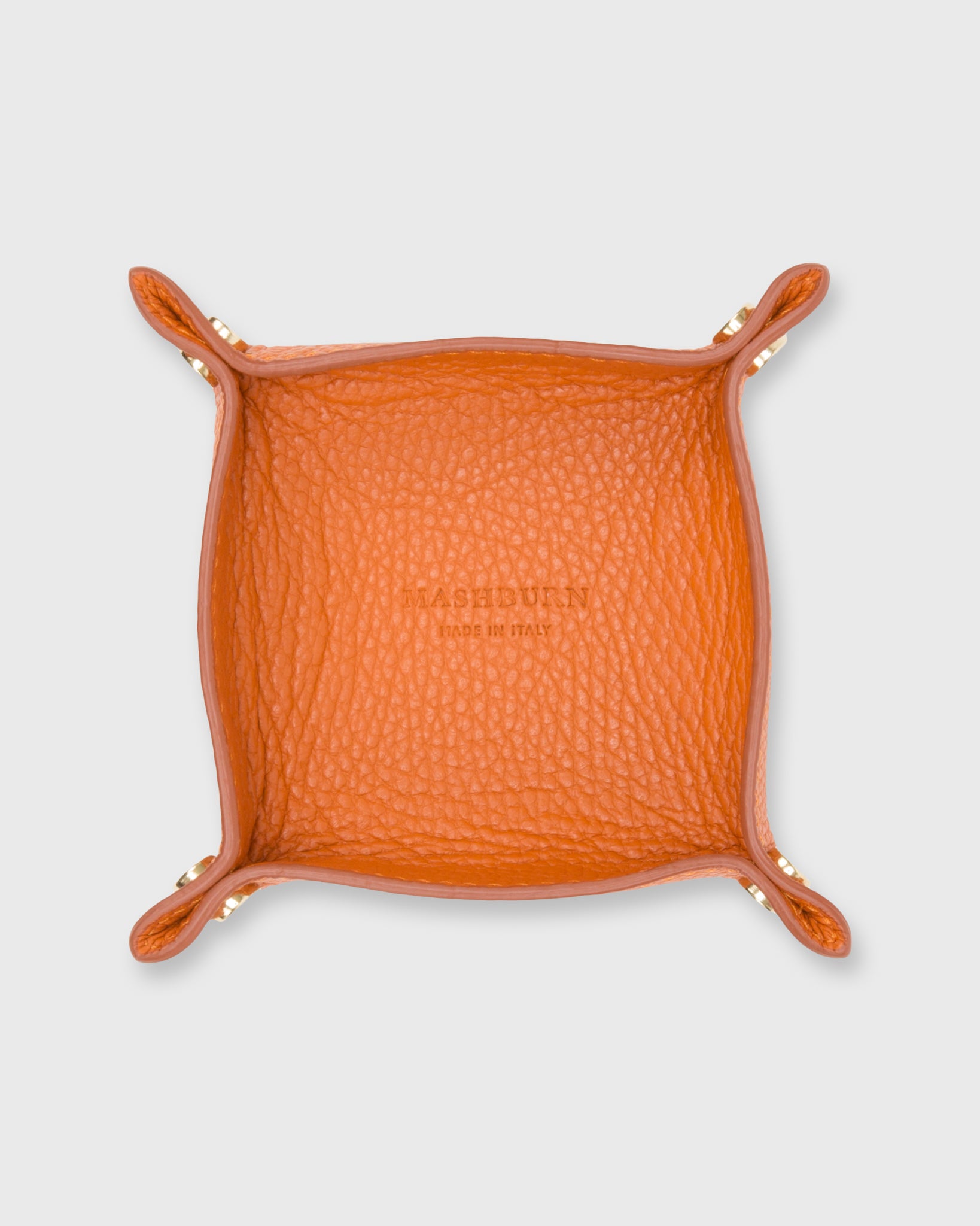 Soft Small Square Tray Orange Alce Leather