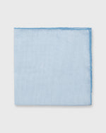 Load image into Gallery viewer, Hand-Rolled Pocket Square Sky Cotolino/Blue Edge