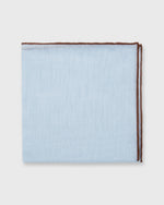Load image into Gallery viewer, Hand-Rolled Pocket Square Sky Cotolino/Brown Edge