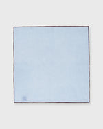 Load image into Gallery viewer, Hand-Rolled Pocket Square Sky Cotolino/Brown Edge