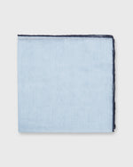 Load image into Gallery viewer, Hand-Rolled Pocket Square Sky Cotolino/Navy Edge