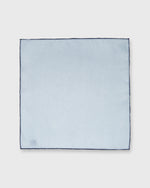 Load image into Gallery viewer, Hand-Rolled Pocket Square Sky Cotolino/Navy Edge