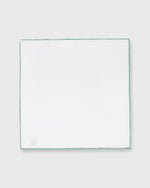 Load image into Gallery viewer, Hand-Rolled Pocket Square White Cotolino/Light Green Edge