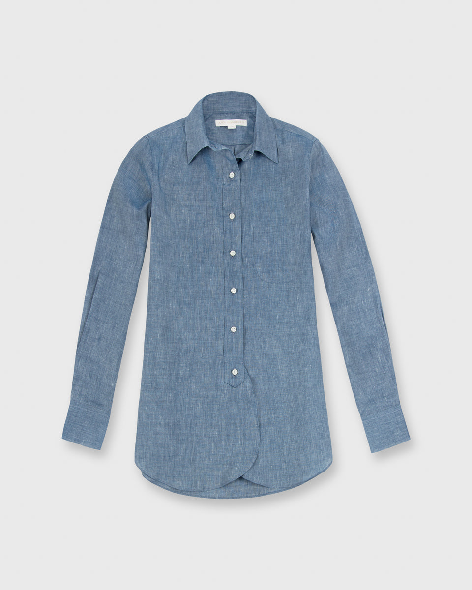 Boyfriend Shirt in Indigo Cotolino Chambray | Shop Ann Mashburn