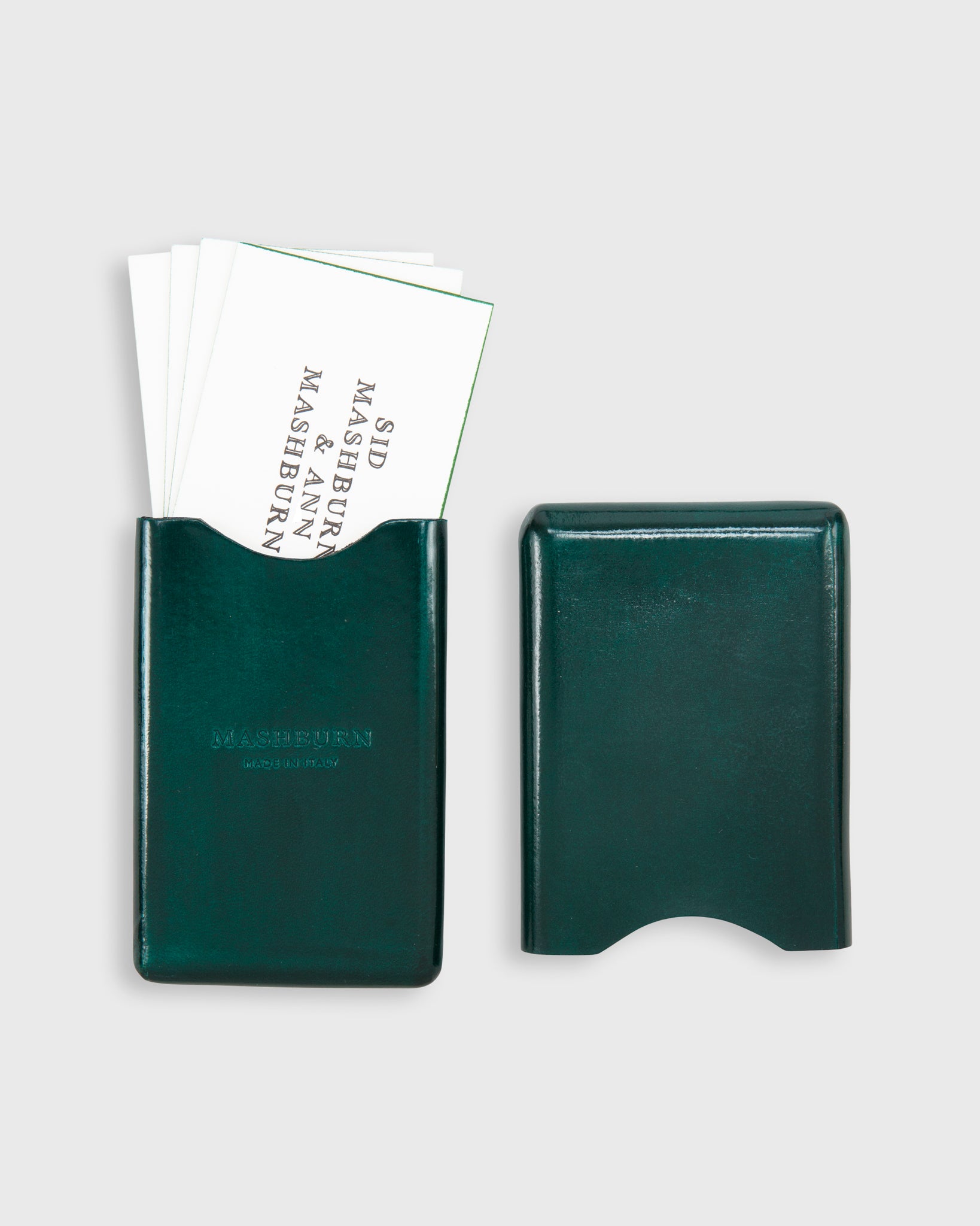 Card Case in Dark Green Leather