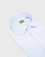 Load image into Gallery viewer, Spread Collar Dress Shirt Sky Small Bengal Stripe Poplin