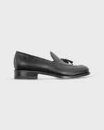 Load image into Gallery viewer, Italian Tassel Loafer Black Calfskin