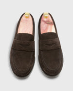 Load image into Gallery viewer, Italian Penny Loafer Chocolate Suede