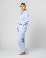 Load image into Gallery viewer, Pajama Set in Sky Small Bengal Stripe Poplin
