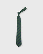 Load image into Gallery viewer, Irish Poplin Tie Green/Navy Bar Stripe

