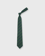 Load image into Gallery viewer, Irish Poplin Tie Green/Navy Bar Stripe